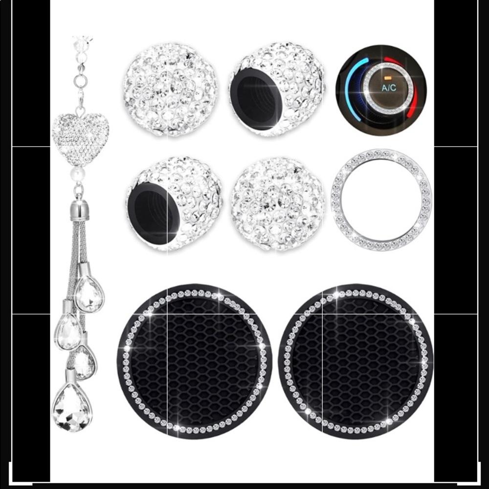 8 piece Bling car Accessories